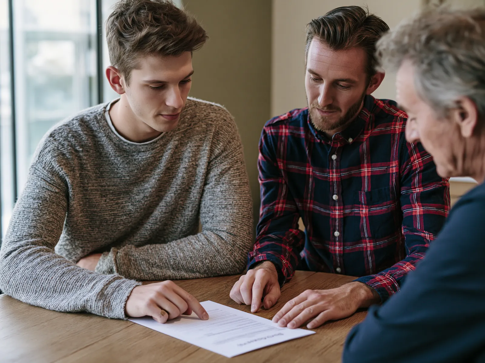 Probate home buyers walking a family through a cash sale