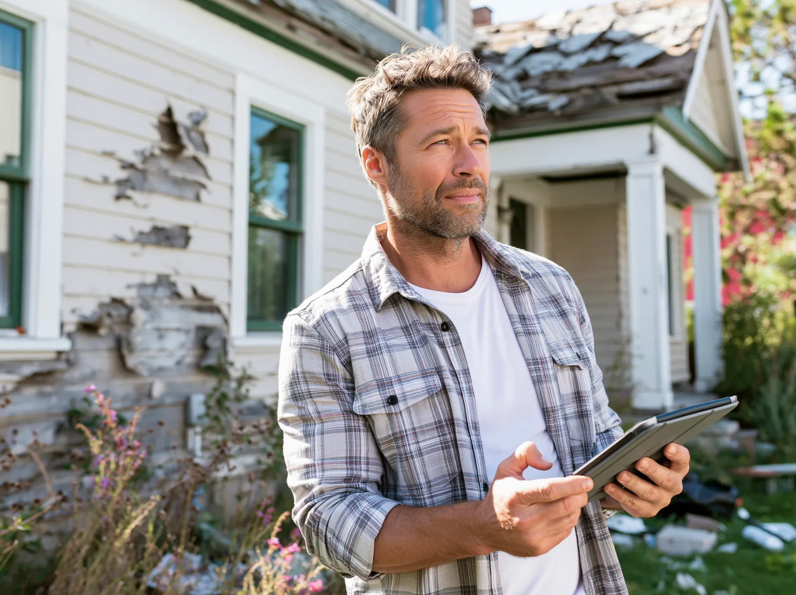 We buy ugly houses in any condition — buyer at a home needing major repairs